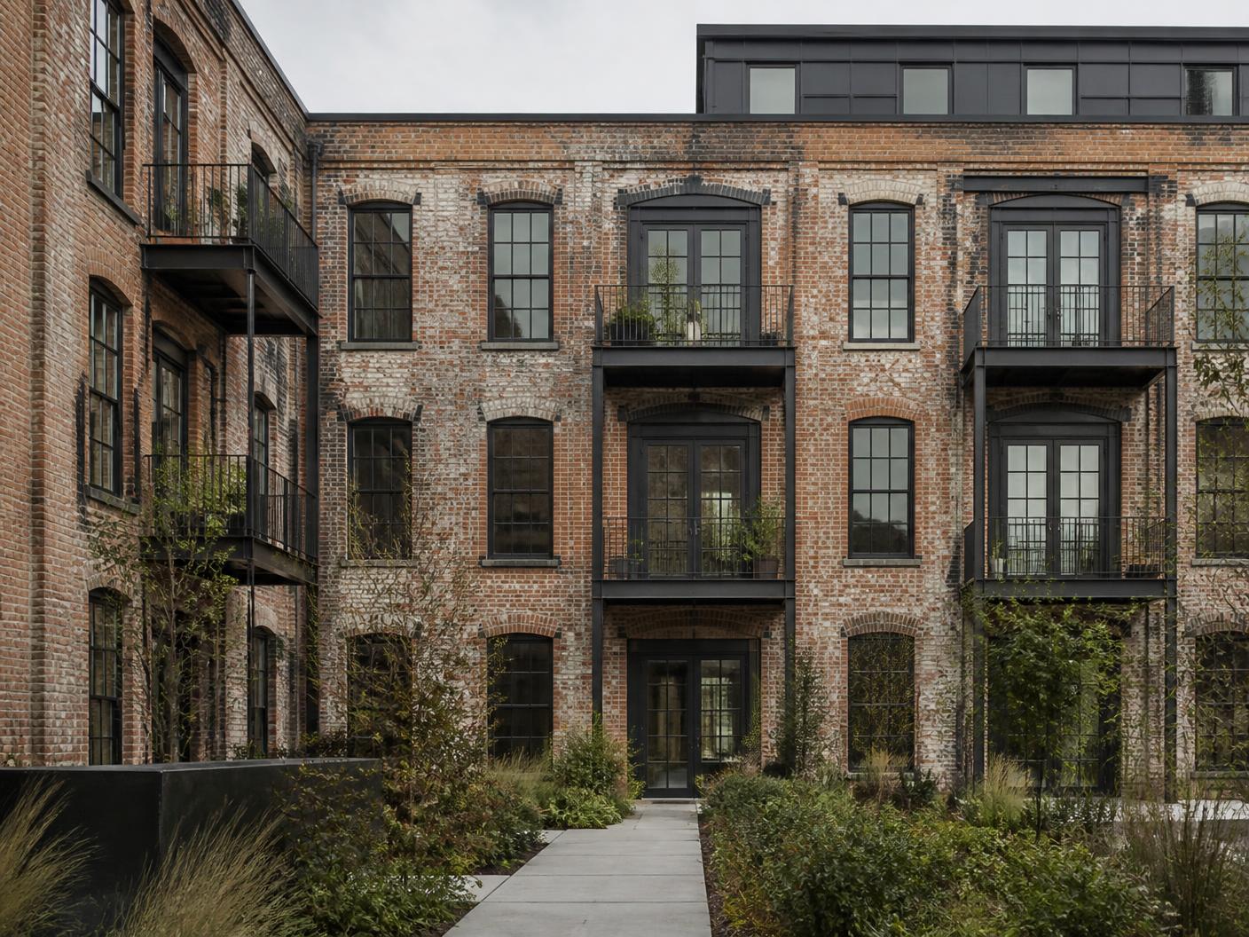 Voormalig industrieel pand getransformeerd naar appartementen met stalen kozijnen
